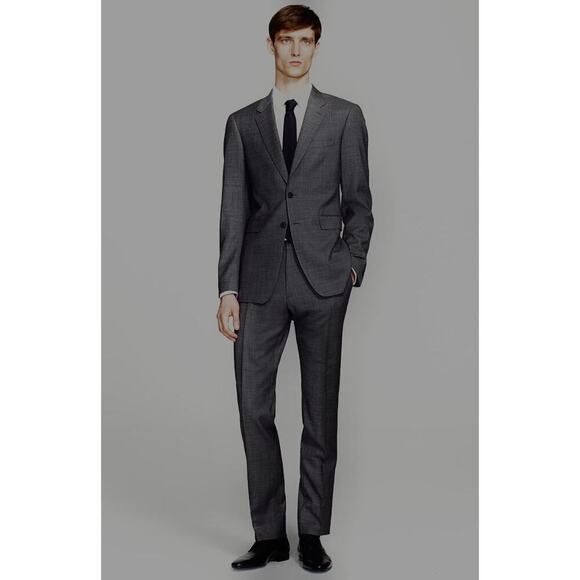 Burberry Millbank Travel Ababy Gray Textured Tailored Men’s Wool Suit Set 52R - Picture 2 of 16